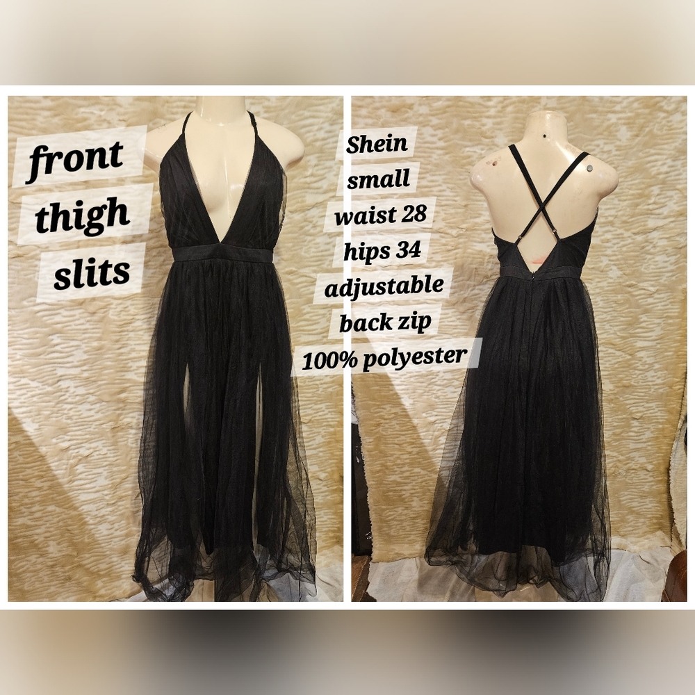 Shein Black  Criss Cross Back Dress